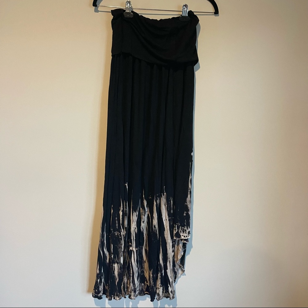 Black tie dye strapless dress/skirt NWOT